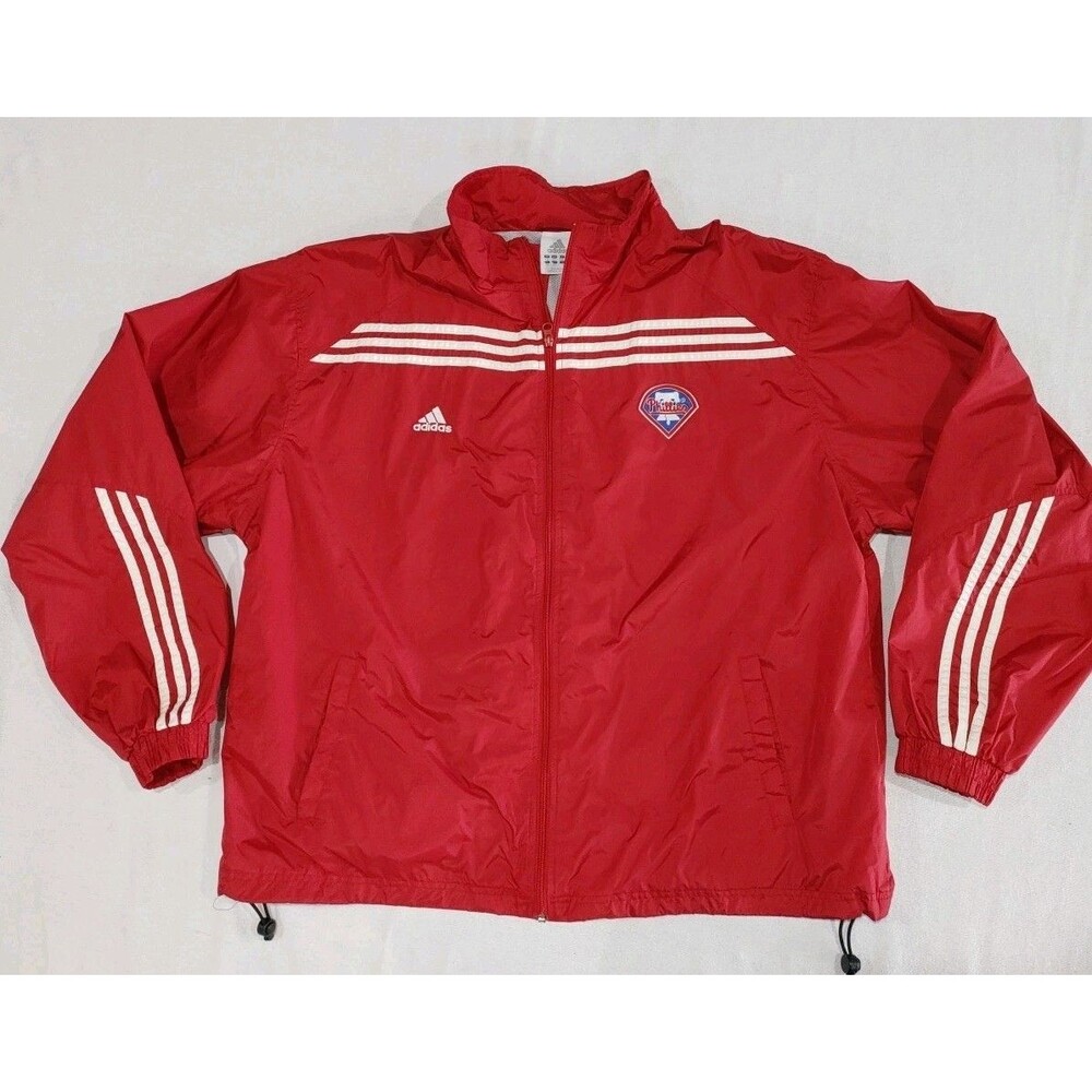 Philadelphia Phillies Adidas Full Zip Mesh Lined Jacket MLB Adult Size XXL 2XL